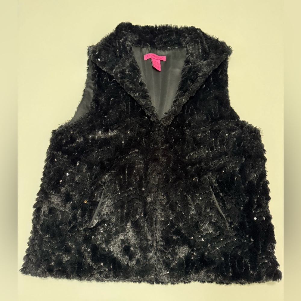 Betsey Johnson Black Faux Fur Vest - Picture 8 of 10